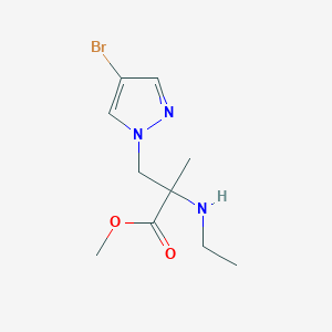 molecular formula C10H16BrN3O2 B13623473 Methyl 3-(4-bromo-1h-pyrazol-1-yl)-2-(ethylamino)-2-methylpropanoate 