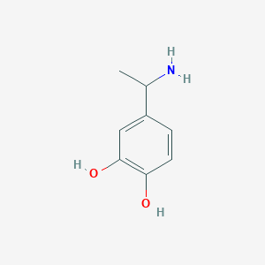 molecular formula C8H11NO2 B13623492 4-(1-Aminoethyl)benzene-1,2-diol 