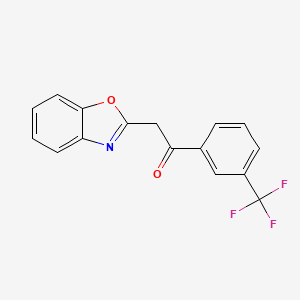 molecular formula C16H10F3NO2 B1362350 2-(1,3-Benzoxazol-2-yl)-1-[3-(trifluoromethyl)phenyl]ethanone CAS No. 849021-37-0