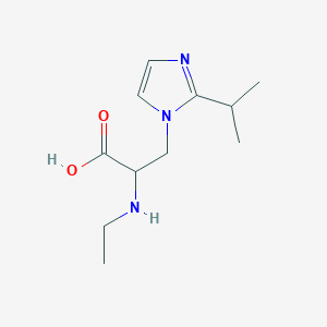 molecular formula C11H19N3O2 B13623521 2-(Ethylamino)-3-(2-isopropyl-1h-imidazol-1-yl)propanoic acid 