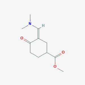 molecular formula C11H17NO3 B13623609 Methyl 3-[(dimethylamino)methylidene]-4-oxocyclohexane-1-carboxylate 