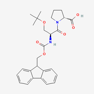 molecular formula C27H32N2O6 B13623624 (2R)-1-[(2S)-3-(tert-butoxy)-2-({[(9H-fluoren-9-yl)methoxy]carbonyl}amino)propanoyl]pyrrolidine-2-carboxylic acid 