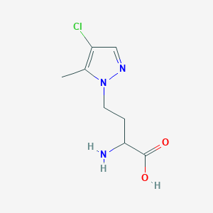 molecular formula C8H12ClN3O2 B13623661 2-Amino-4-(4-chloro-5-methyl-1h-pyrazol-1-yl)butanoic acid 