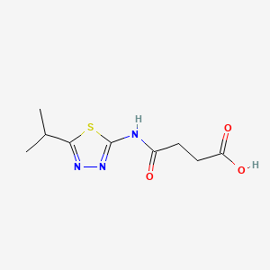 molecular formula C9H13N3O3S B1362380 3-{[5-(propan-2-yl)-1,3,4-thiadiazol-2-yl]carbamoyl}propanoic acid CAS No. 107811-08-5