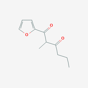 molecular formula C11H14O3 B13623850 1-(Furan-2-yl)-2-methylhexane-1,3-dione 