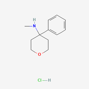 molecular formula C12H18ClNO B13623929 N-methyl-4-phenyloxan-4-aminehydrochloride 