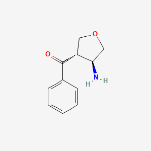 molecular formula C11H13NO2 B13623950 rac-(3R,4R)-4-benzoyloxolan-3-amine 