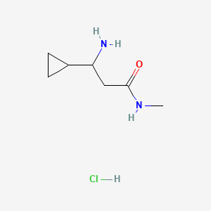 molecular formula C7H15ClN2O B13623984 3-amino-3-cyclopropyl-N-methylpropanamide hydrochloride 