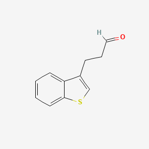 molecular formula C11H10OS B13623999 3-(Benzo[b]thiophen-3-yl)propanal 