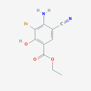 molecular formula C10H9BrN2O3 B1362409 Ethyl 4-amino-3-bromo-5-cyano-2-hydroxybenzoate CAS No. 85946-11-8