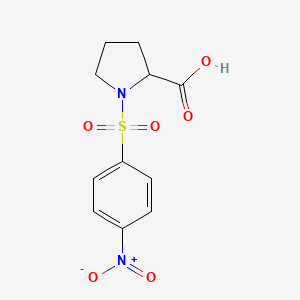 molecular formula C11H12N2O6S B1362410 1-[(4-Nitrophenyl)sulfonyl]pyrrolidine-2-carboxylic acid CAS No. 88867-96-3