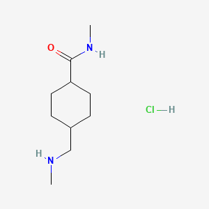 molecular formula C10H21ClN2O B13624114 rac-(1r,4r)-N-methyl-4-[(methylamino)methyl]cyclohexane-1-carboxamidehydrochloride,trans 