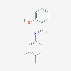 molecular formula C15H15NO B1362422 2-{(E)-[(3,4-dimethylphenyl)imino]methyl}phenol CAS No. 33821-28-2