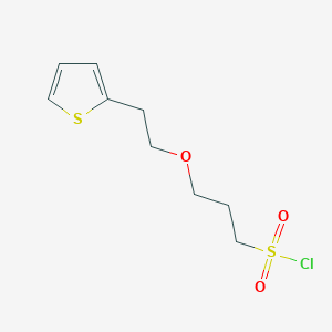 molecular formula C9H13ClO3S2 B13624247 3-(2-(Thiophen-2-yl)ethoxy)propane-1-sulfonyl chloride 