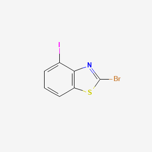 molecular formula C7H3BrINS B13624319 2-Bromo-4-iodo-1,3-benzothiazole 