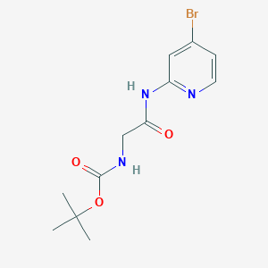 molecular formula C12H16BrN3O3 B13624348 tert-butylN-{[(4-bromopyridin-2-yl)carbamoyl]methyl}carbamate 
