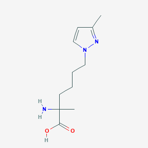 molecular formula C11H19N3O2 B13624427 2-Amino-2-methyl-6-(3-methyl-1h-pyrazol-1-yl)hexanoic acid 