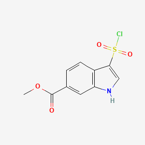 molecular formula C10H8ClNO4S B13624429 methyl 3-(chlorosulfonyl)-1H-indole-6-carboxylate 
