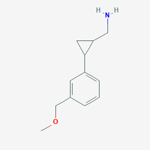 molecular formula C12H17NO B13624432 (2-(3-(Methoxymethyl)phenyl)cyclopropyl)methanamine 