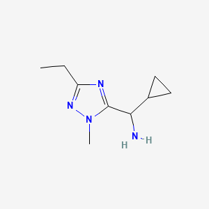 molecular formula C9H16N4 B13624510 Cyclopropyl(3-ethyl-1-methyl-1h-1,2,4-triazol-5-yl)methanamine 