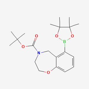 molecular formula C20H30BNO5 B13624529 tert-Butyl 6-(tetramethyl-1,3,2-dioxaborolan-2-yl)-2,3,4,5-tetrahydro-1,4-benzoxazepine-4-carboxylate 