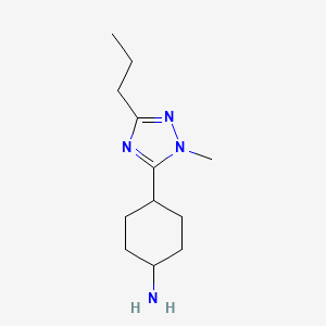 molecular formula C12H22N4 B13624586 4-(1-Methyl-3-propyl-1h-1,2,4-triazol-5-yl)cyclohexan-1-amine 