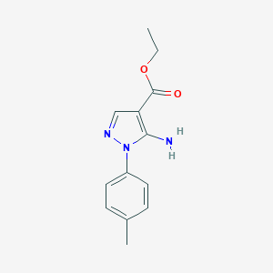 molecular formula C13H15N3O2 B136246 Ethyl 5-amino-1-(4-methylphenyl)-1H-pyrazole-4-carboxylate CAS No. 150011-11-3