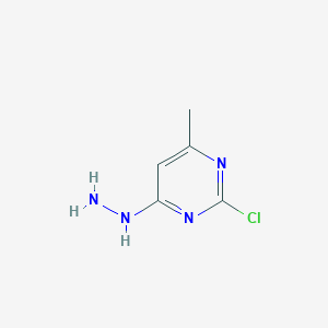 molecular formula C5H7ClN4 B13624617 2-Chloro-4-hydrazinyl-6-methylpyrimidine 