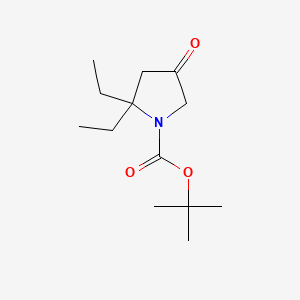 molecular formula C13H23NO3 B13624625 Tert-butyl 2,2-diethyl-4-oxopyrrolidine-1-carboxylate 