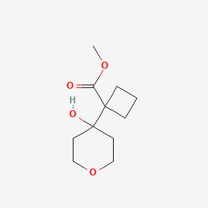 molecular formula C11H18O4 B13624655 Methyl 1-(4-hydroxyoxan-4-yl)cyclobutane-1-carboxylate 