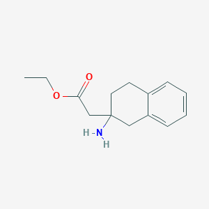 molecular formula C14H19NO2 B13624668 Ethyl 2-(2-amino-1,2,3,4-tetrahydronaphthalen-2-yl)acetate 