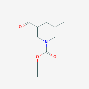 molecular formula C13H23NO3 B13624752 Tert-butyl 3-acetyl-5-methylpiperidine-1-carboxylate 