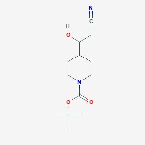 molecular formula C13H22N2O3 B13624783 1-Boc-4-(2-Cyano-1-hydroxyethyl)piperidine 