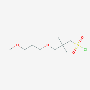 molecular formula C9H19ClO4S B13624818 3-(3-Methoxypropoxy)-2,2-dimethylpropane-1-sulfonyl chloride 