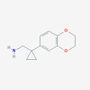 molecular formula C12H15NO2 B13624875 (1-(2,3-Dihydrobenzo[b][1,4]dioxin-6-yl)cyclopropyl)methanamine 