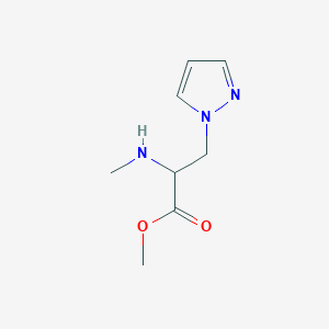 molecular formula C8H13N3O2 B13624891 Methyl 2-(methylamino)-3-(1h-pyrazol-1-yl)propanoate 