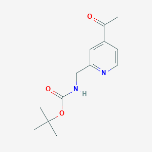 molecular formula C13H18N2O3 B13624894 tert-Butyl ((4-acetylpyridin-2-yl)methyl)carbamate 