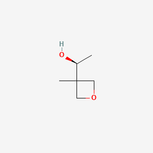molecular formula C6H12O2 B13624901 (1S)-1-(3-methyloxetan-3-yl)ethan-1-ol 