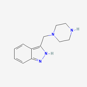 molecular formula C12H16N4 B13624948 3-(piperazin-1-ylmethyl)-2H-indazole 