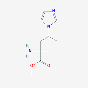 molecular formula C10H17N3O2 B13625004 Methyl 2-amino-4-(1h-imidazol-1-yl)-2-methylpentanoate 