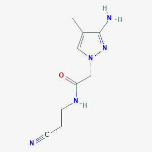 molecular formula C9H13N5O B13625023 2-(3-Amino-4-methyl-1h-pyrazol-1-yl)-N-(2-cyanoethyl)acetamide 