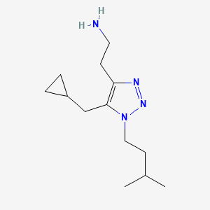 molecular formula C13H24N4 B13625088 2-[5-(cyclopropylmethyl)-1-(3-methylbutyl)-1H-1,2,3-triazol-4-yl]ethan-1-amine 