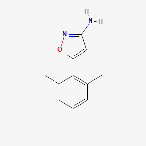 molecular formula C12H14N2O B13625133 5-Mesitylisoxazol-3-amine 