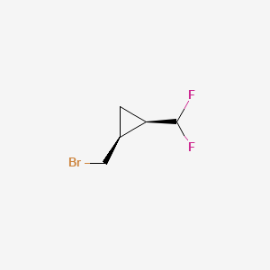 molecular formula C5H7BrF2 B13625170 rac-(1R,2S)-1-(bromomethyl)-2-(difluoromethyl)cyclopropane,cis 