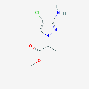 molecular formula C8H12ClN3O2 B13625233 Ethyl 2-(3-amino-4-chloro-1h-pyrazol-1-yl)propanoate 
