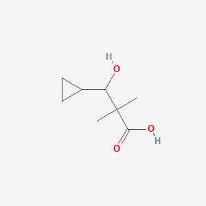 molecular formula C8H14O3 B13625255 3-Cyclopropyl-3-hydroxy-2,2-dimethylpropanoic acid 