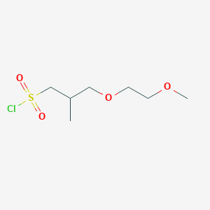 molecular formula C7H15ClO4S B13625303 3-(2-Methoxyethoxy)-2-methylpropane-1-sulfonyl chloride 