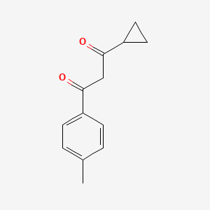 molecular formula C13H14O2 B13625334 1-Cyclopropyl-3-(p-tolyl)propane-1,3-dione 