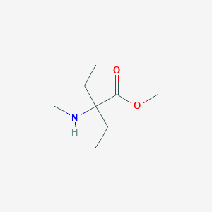 molecular formula C8H17NO2 B13625367 Methyl 2-ethyl-2-(methylamino)butanoate 