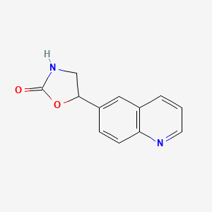 molecular formula C12H10N2O2 B13625413 5-(Quinolin-6-yl)oxazolidin-2-one 